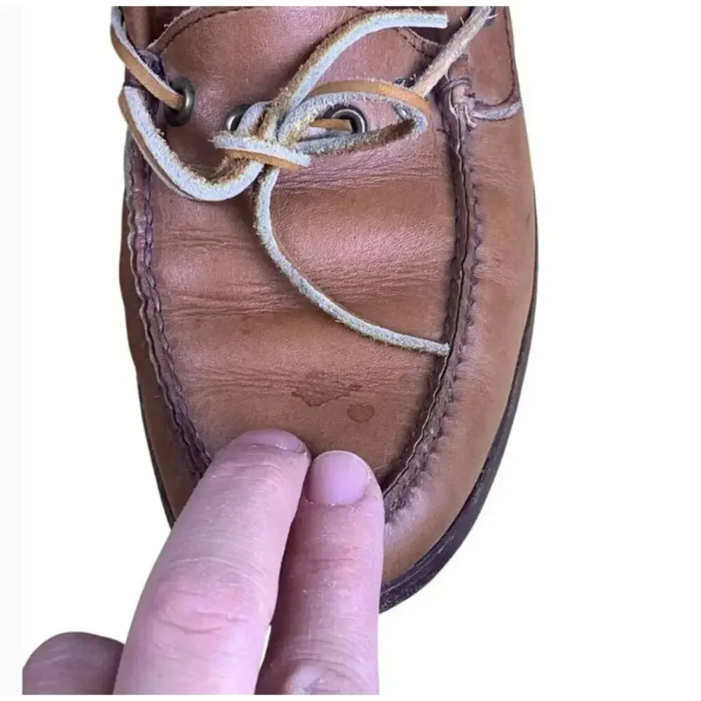 Polo Ralph Lauren Leather Boat Shoes Mens Size 8.5 Brown Deck Shoes